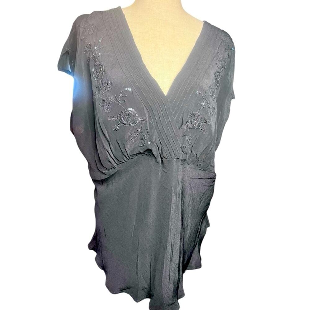 Y2K Whimsigoth Babydoll Embroidered Statement Top 22/24 Fairy Grunge Going Out